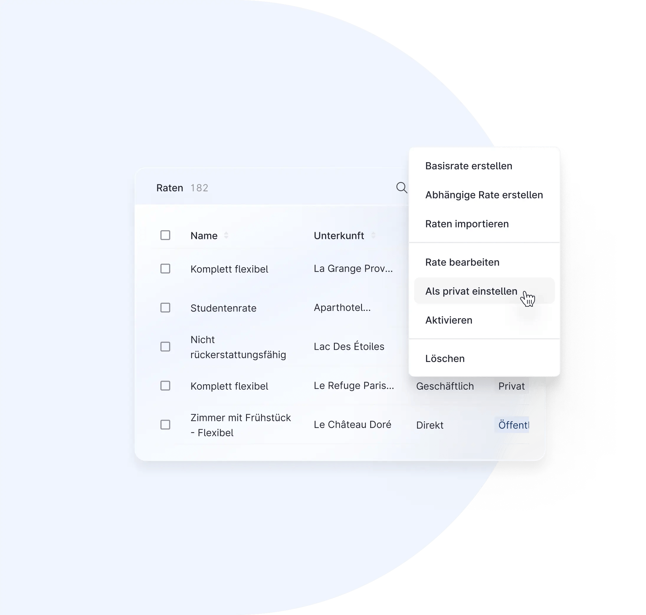 Verwaltung von Raten in großen Mengen